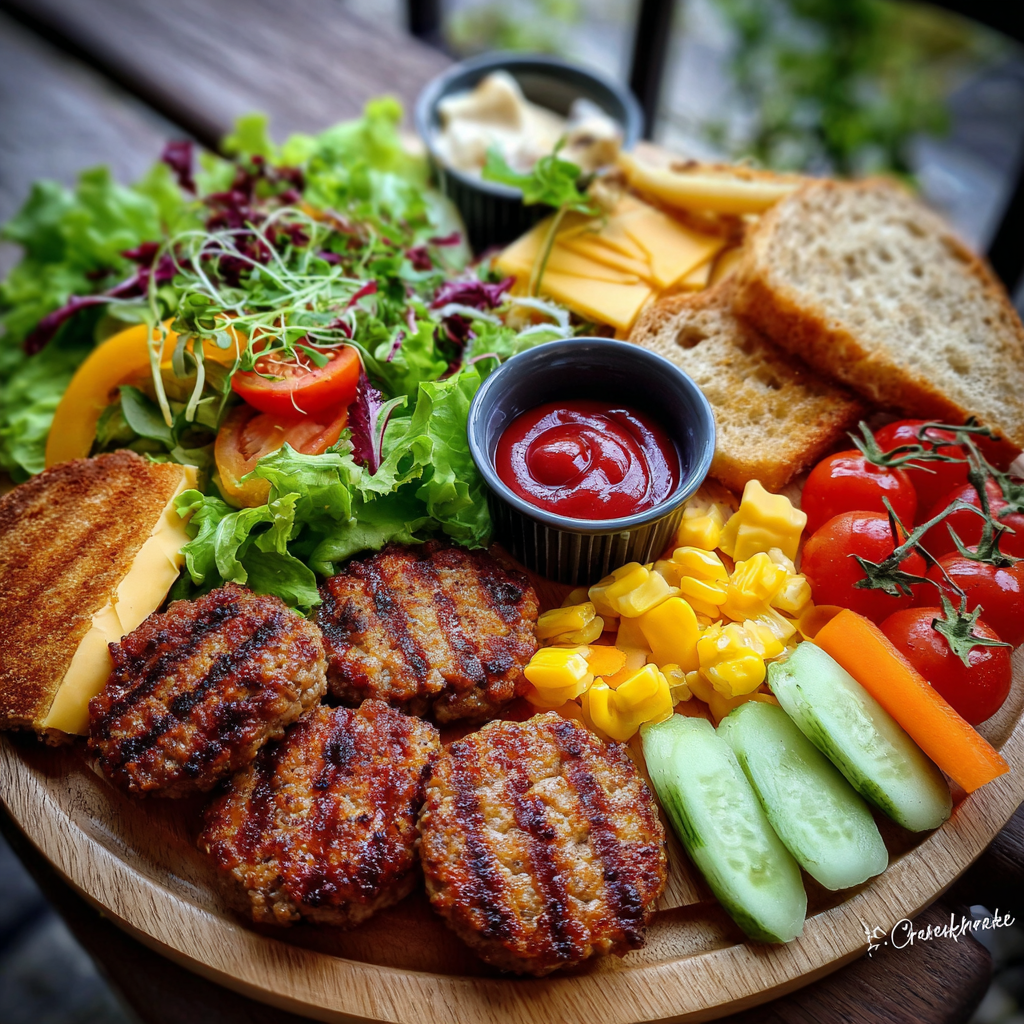 Abenteuer-Salat mit Mini-Cheeseburgern