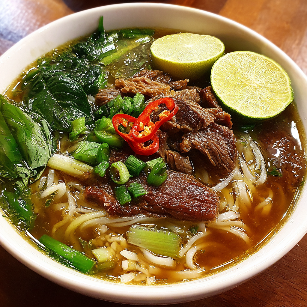 Thailändische Rind fleisch-Nudelsuppe