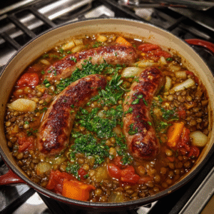 Herzhaft-italienische Wurst-Linsensuppe