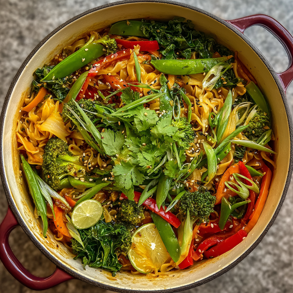 Bunter Feuertopf mit Pasta