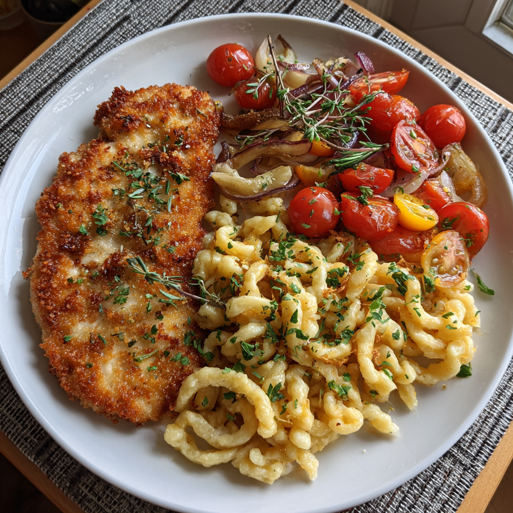 Hühnchenbrust mit Tomatenspätzle