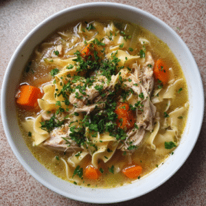 Klassische Hühnernudelsuppe (selbst gemacht)