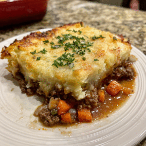 Shepherd's Pie mit Parmesan-Kartoffelpüree-Kruste