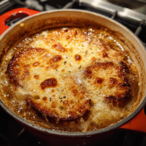 Französische Zwiebelsuppe (Soupe à l'Oignon Gratinée)