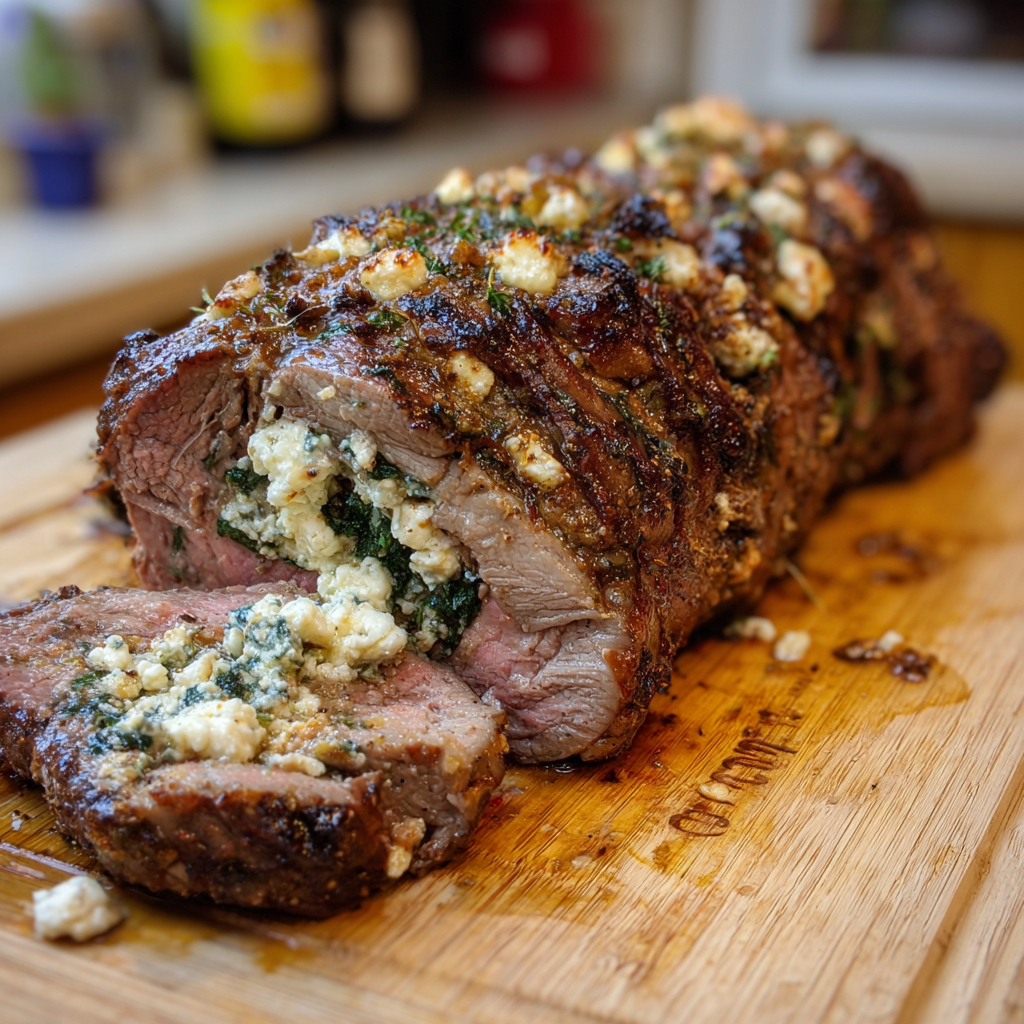 Rinderbraten gefüllt mit Schafskäse