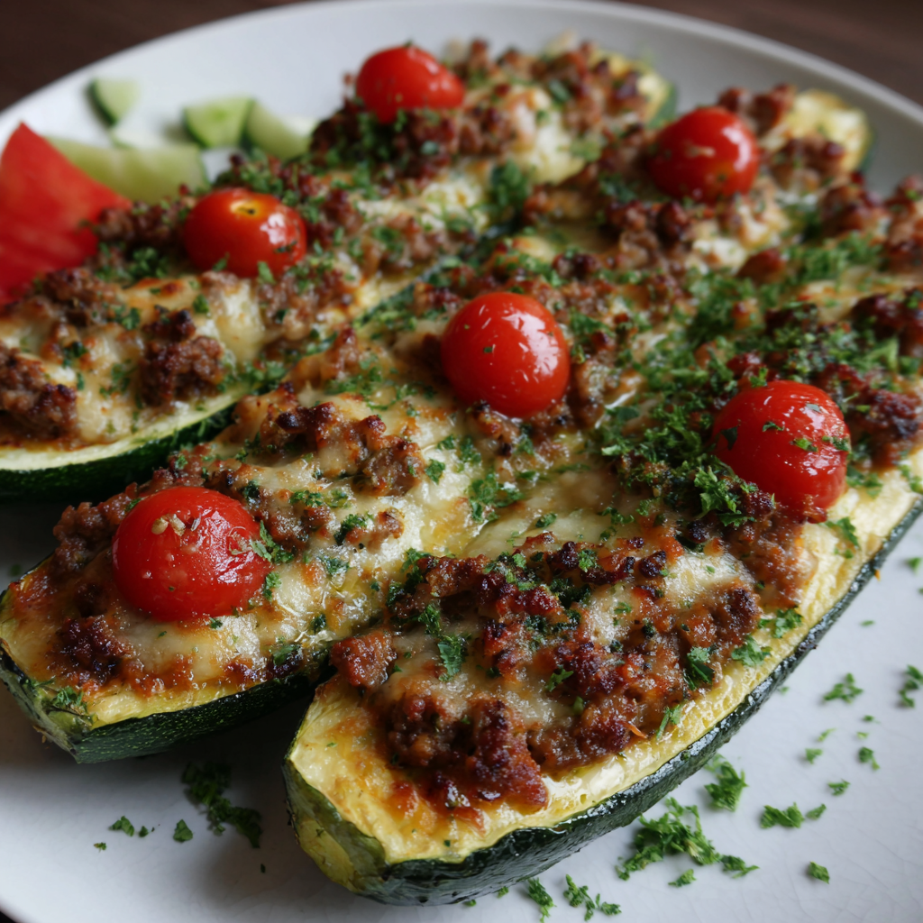 Gefüllte Zucchini aus dem Ofen