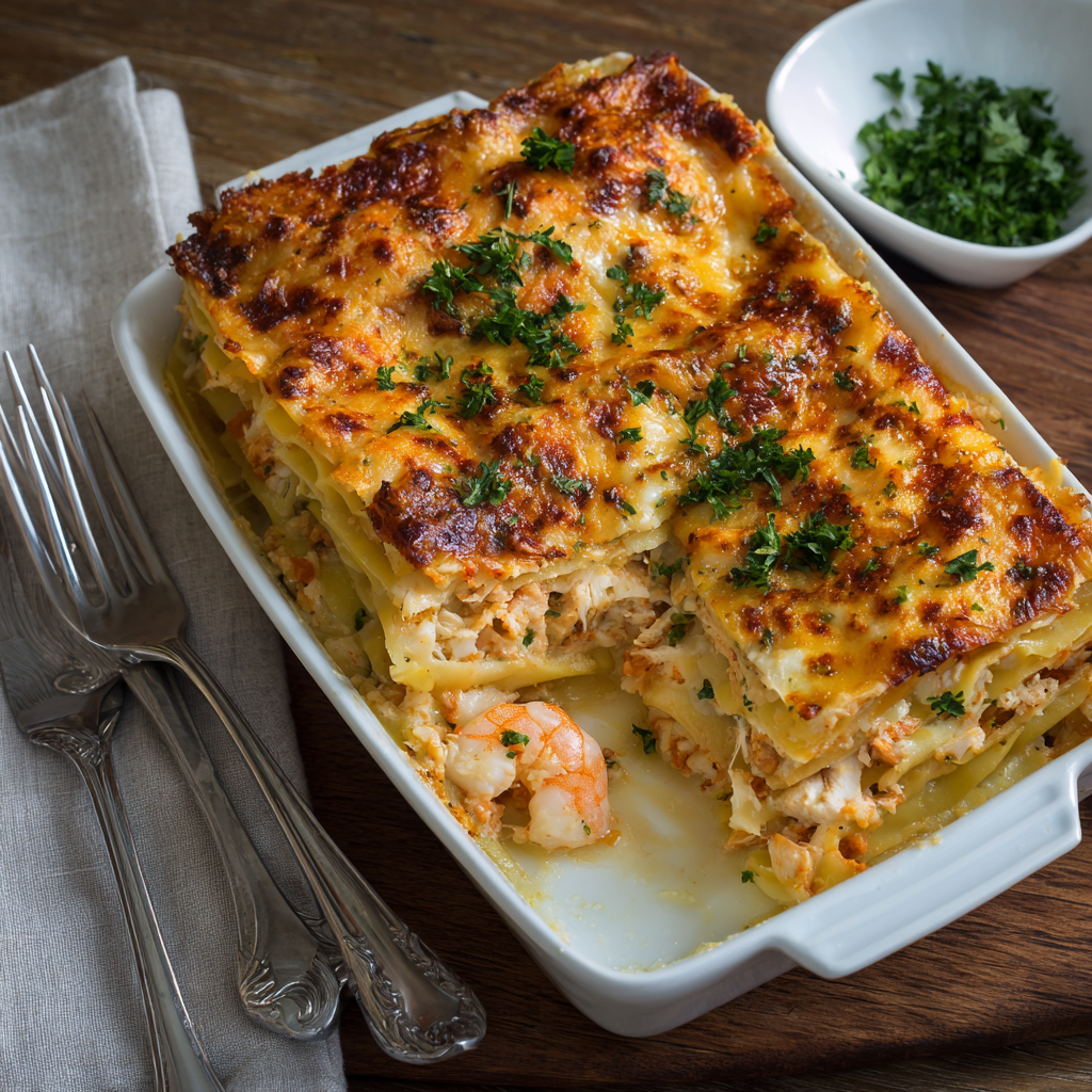 Portugiesische Fisch lasagne