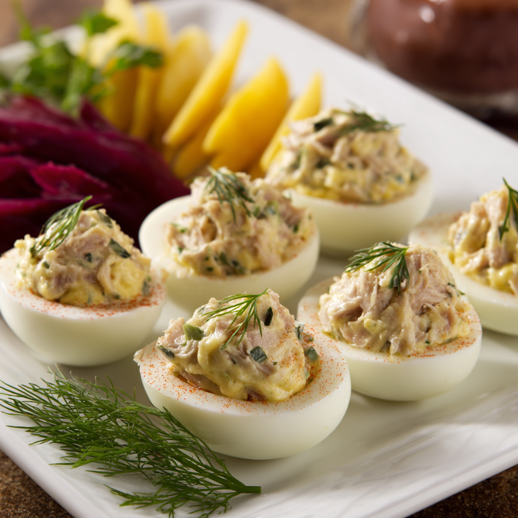 Gefüllte Eier mit Thunfisch