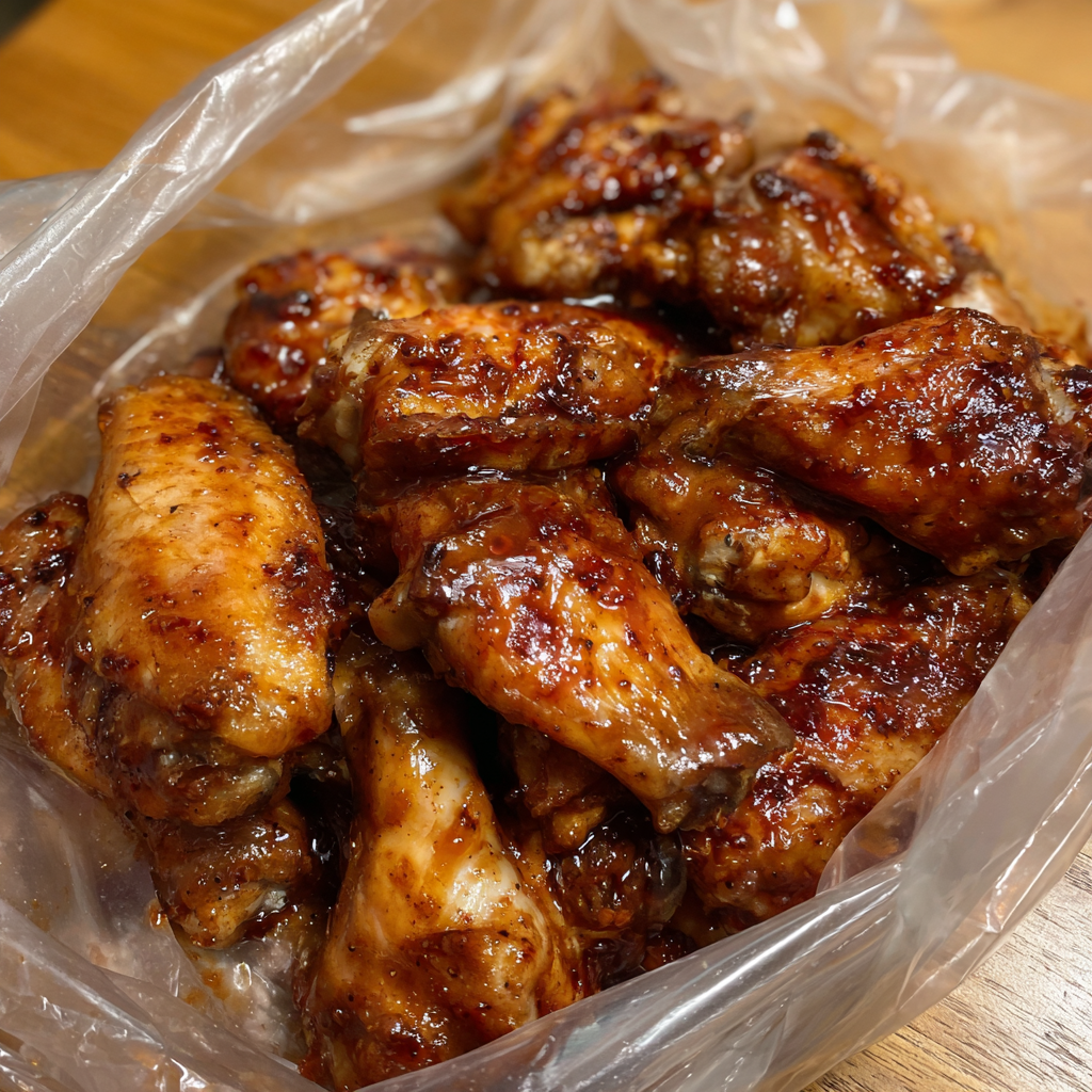 Hähnchenflügel im Beutel mariniert