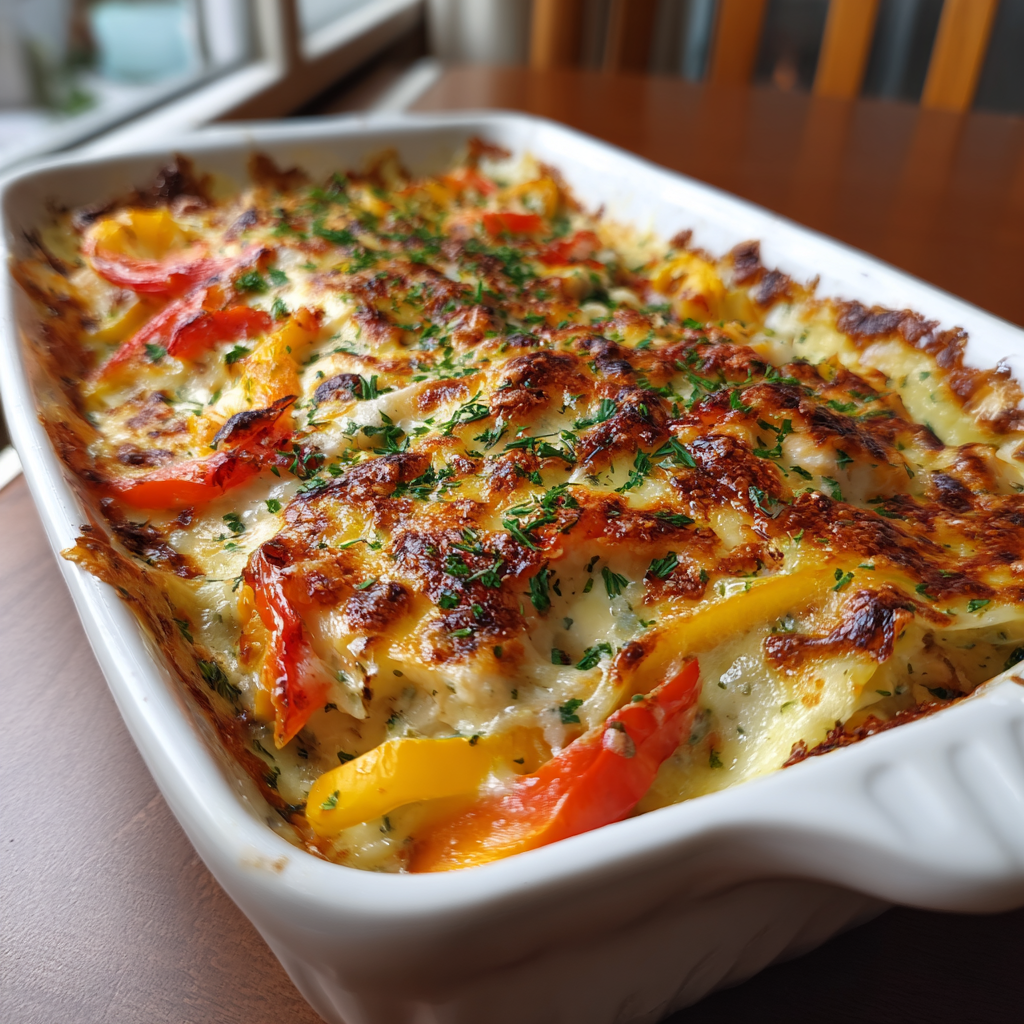 Fisch-Lasagne mit Paprika