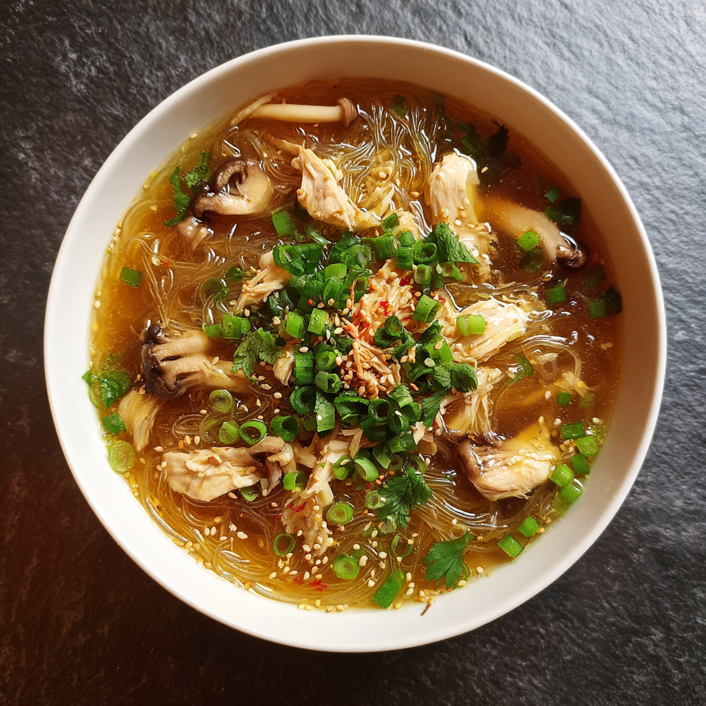 Shanghai-Suppe mit Glasnudeln