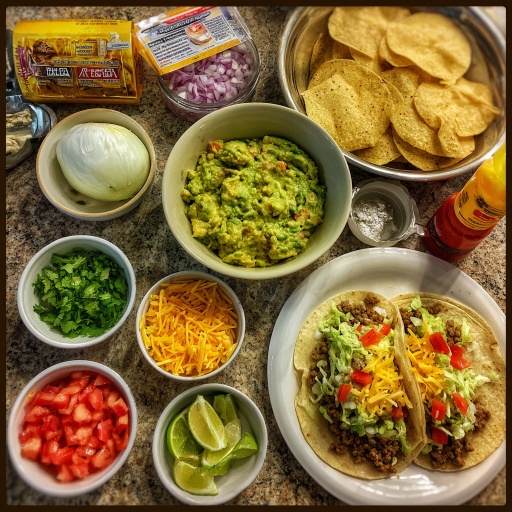 Tacos mit selbstgemachter Guacamole