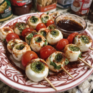 Augapfel-Caprese-Spieße