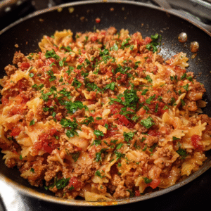 Nudeln mit Bratwurstsoße