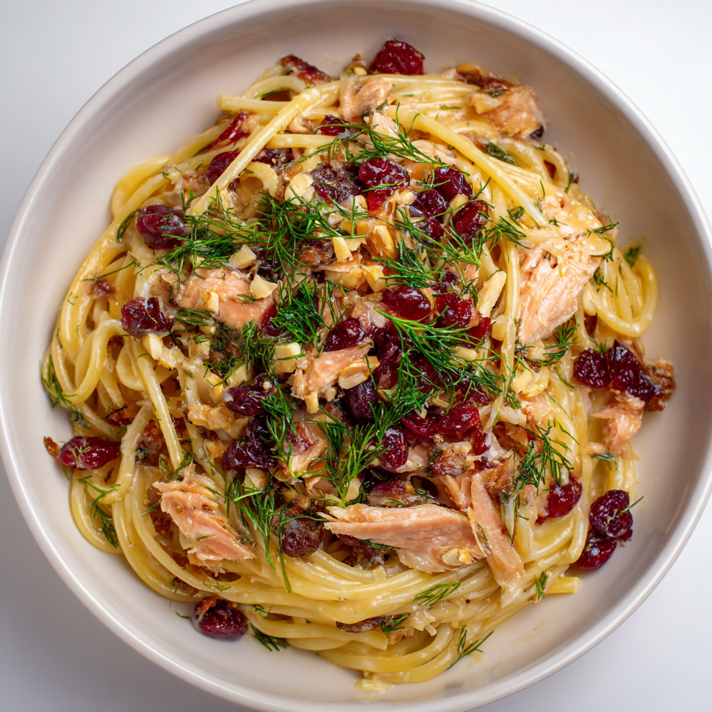 Pasta mit Cranberry-Räucherfisch-Sauce