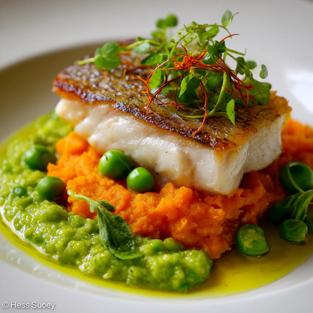 Fischfilet mit 3 Pürees