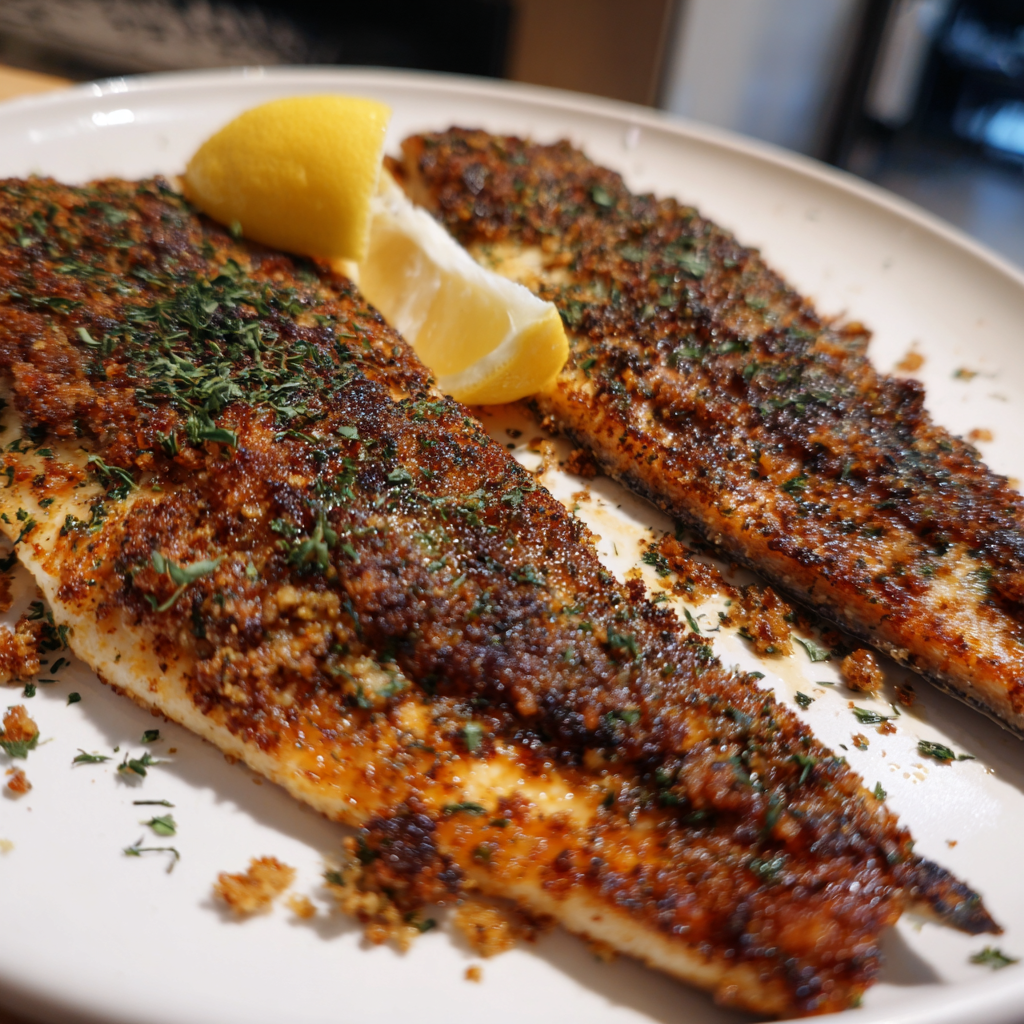 Forelle mit Pekannusskruste