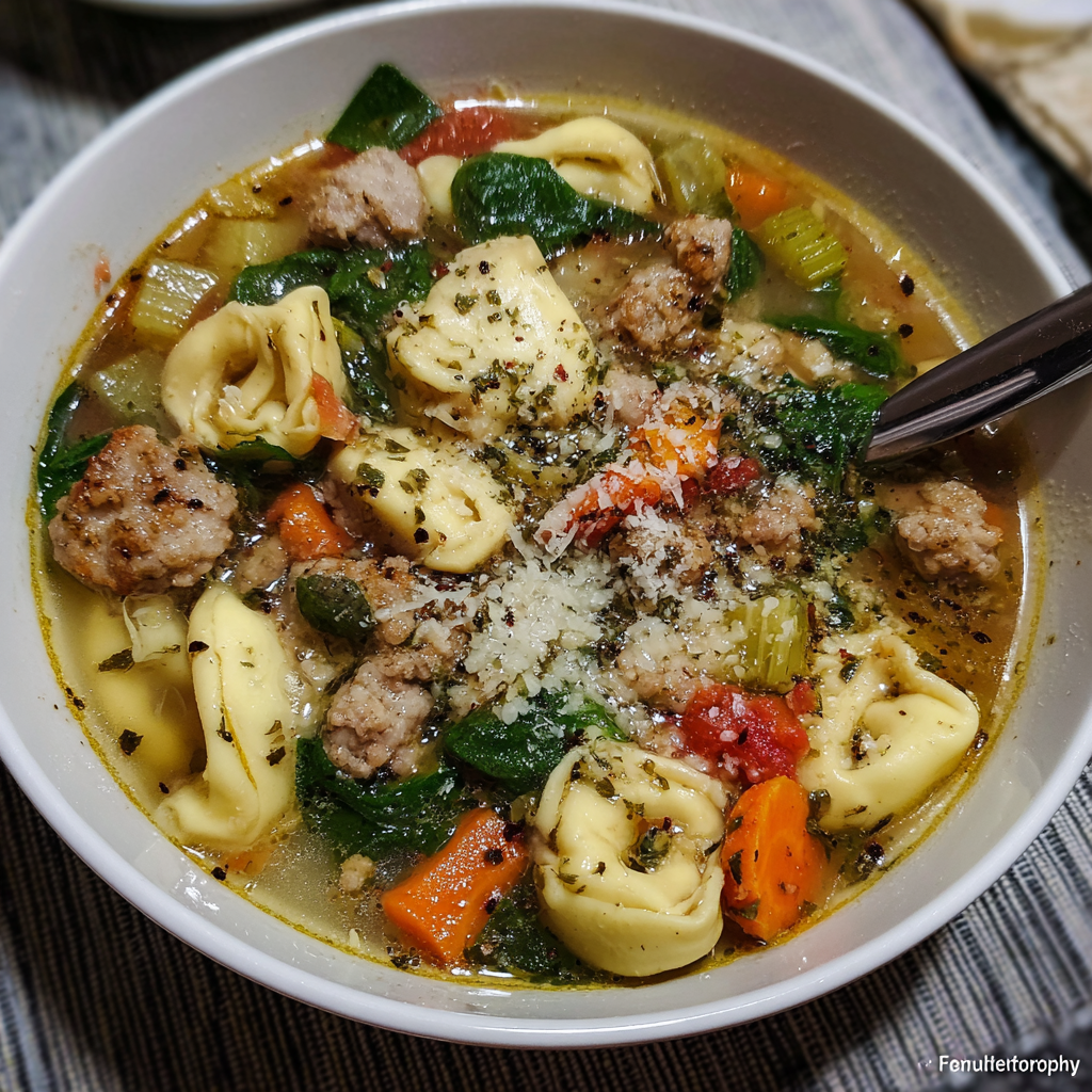 Cremige Tortellini-Wurst-Suppe aus dem Schnellkochtopf