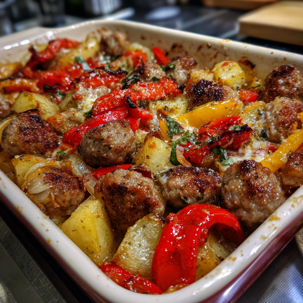 Italienischer Wurst-Paprika-Auflauf