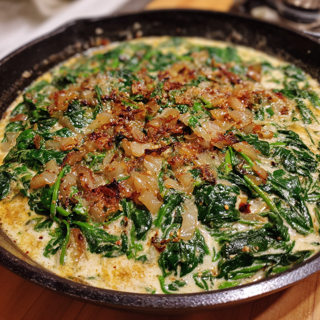 Cremiger Rahm spinat mit Muskatnuss