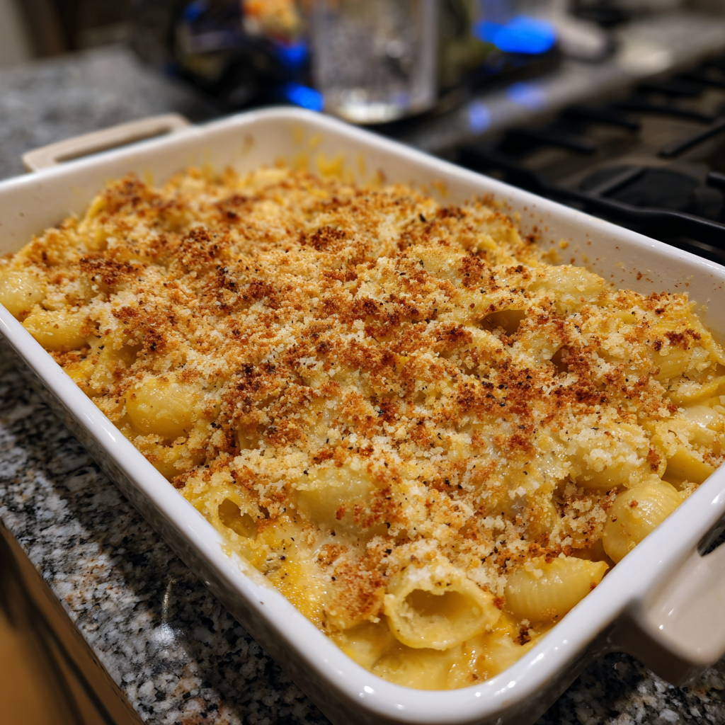 Cremige Kürbis-Makkaroni mit Käse und Ritz-Cracker-Topping