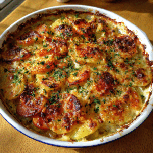 Wurzelgemüse-Auflauf mit Cheddar-Kräuter-Kruste