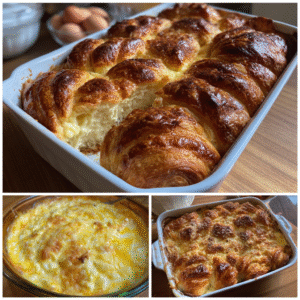 Croissant-Brotauflauf