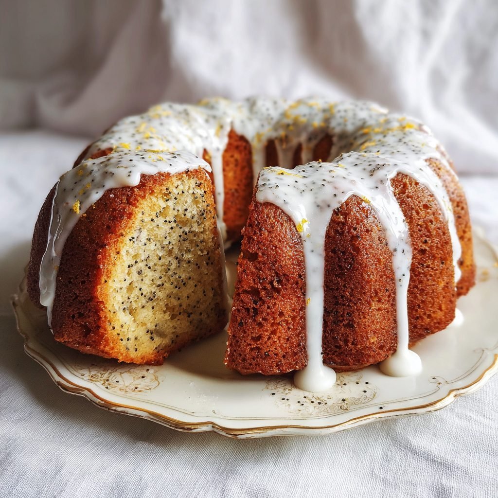 Orangen-Mohn-Kuchen mit Zitronenglasur