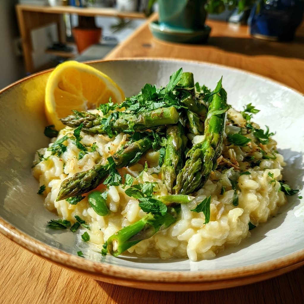 Spargelrisotto mit Zitrone und frischen Kräutern