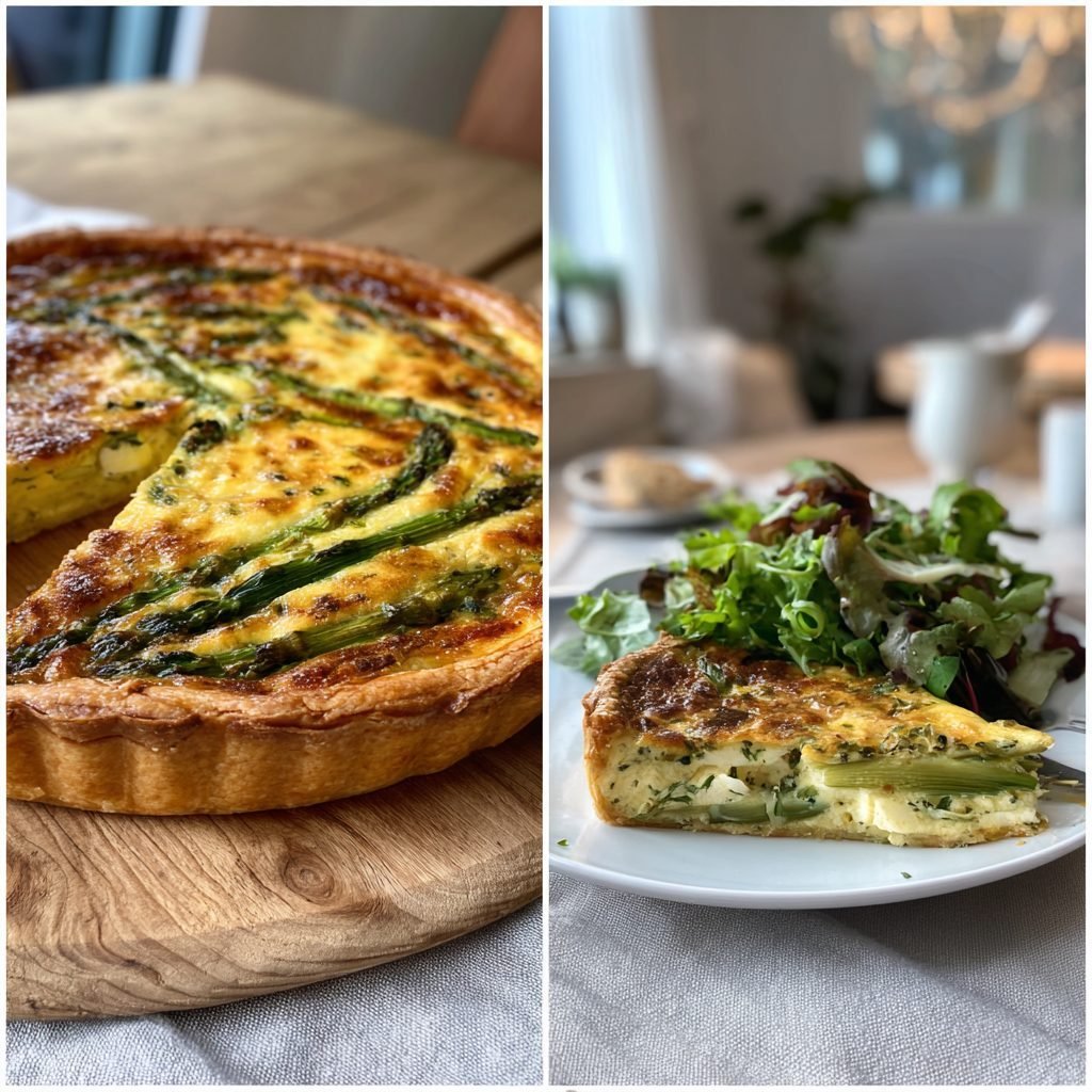 Vegetarische Spargel-Quiche mit Ziegenkäse