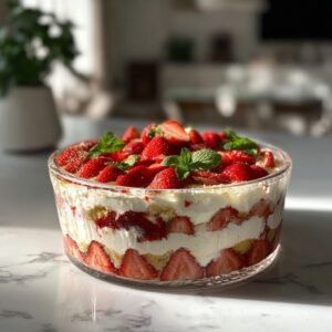 Erdbeer-Tiramisu ohne Alkohol und Gelatine