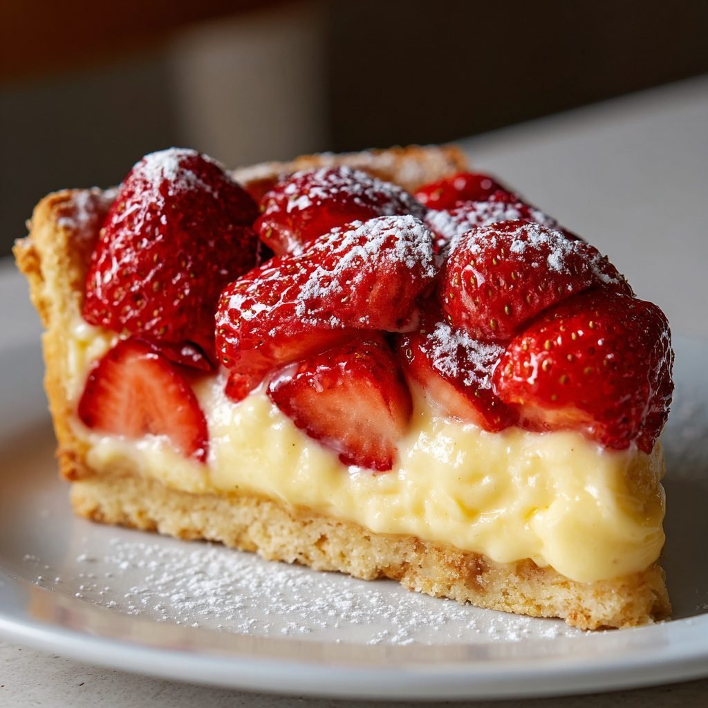 Erdbeerkuchen mit Vanillepuddingcreme