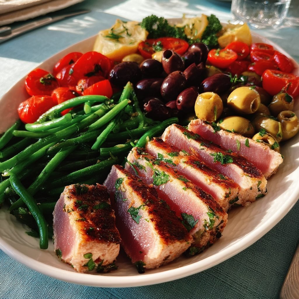 Frühlings-Salat Niçoise mit frischem Thunfisch