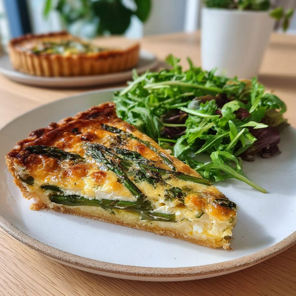 Frühlingstarte mit Ziegenkäse und Kräutern