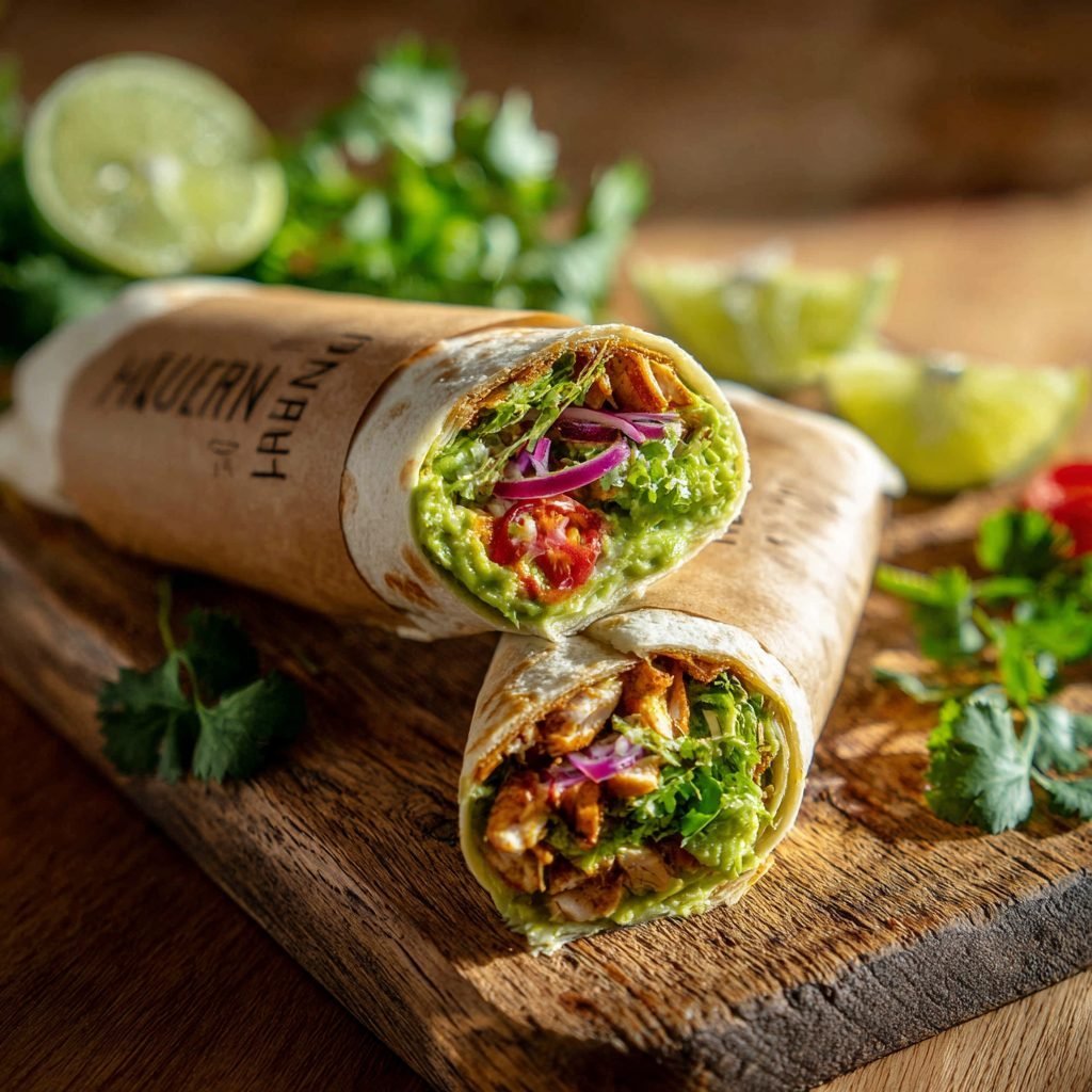 Hähnchen-Wraps "Maigrün" mit Avocado-Creme