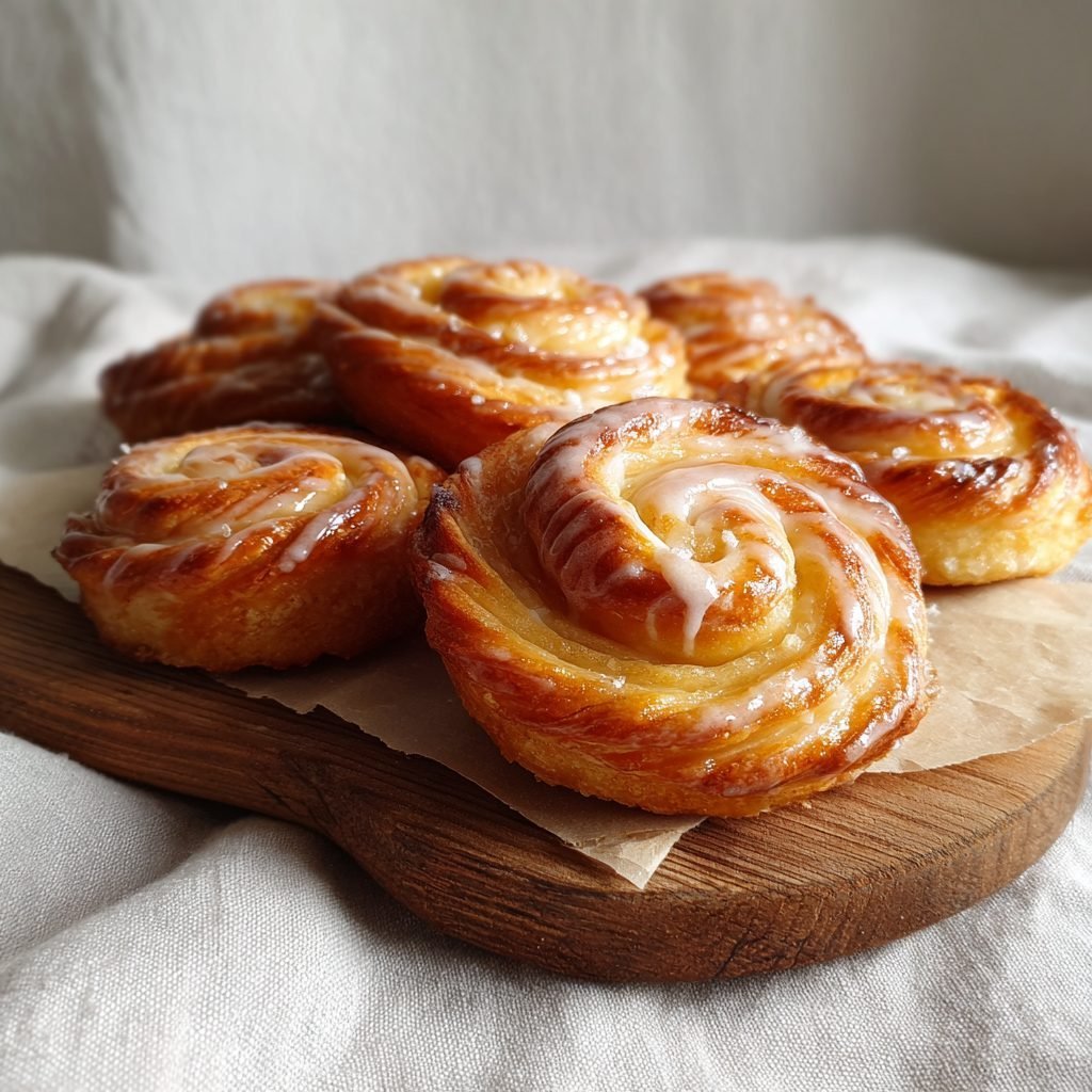 Hefezopf-Schnecken mit Vanillepuddingfüllung