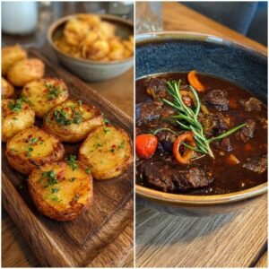 Herzhaftes Lammgulasch mit Rosmarinkartoffeln