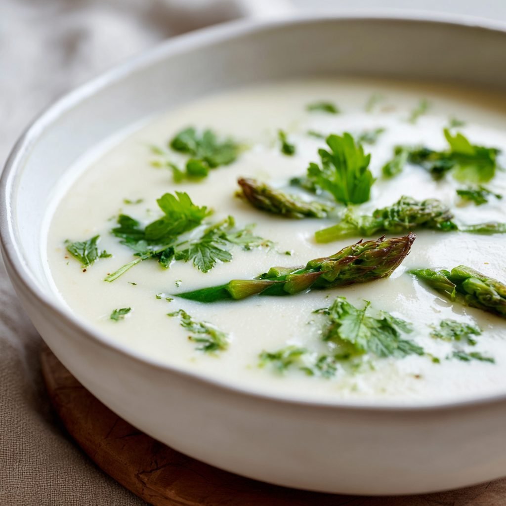 Klassische Spargelcremesuppe