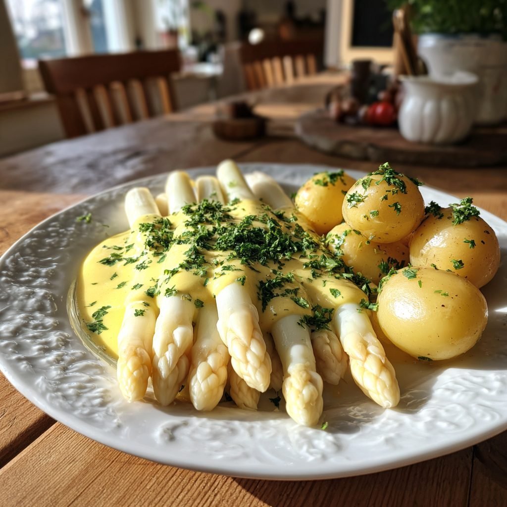 Klassischer Spargel mit Neuen Kartoffeln und Sauce Hollandaise