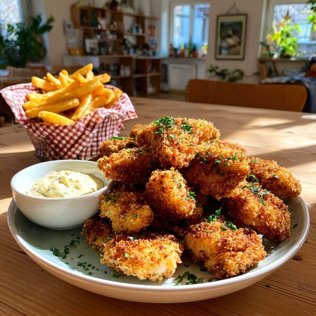 Knuspriger Backfisch im Sprudelteig mit selbstgemachter Remoulade