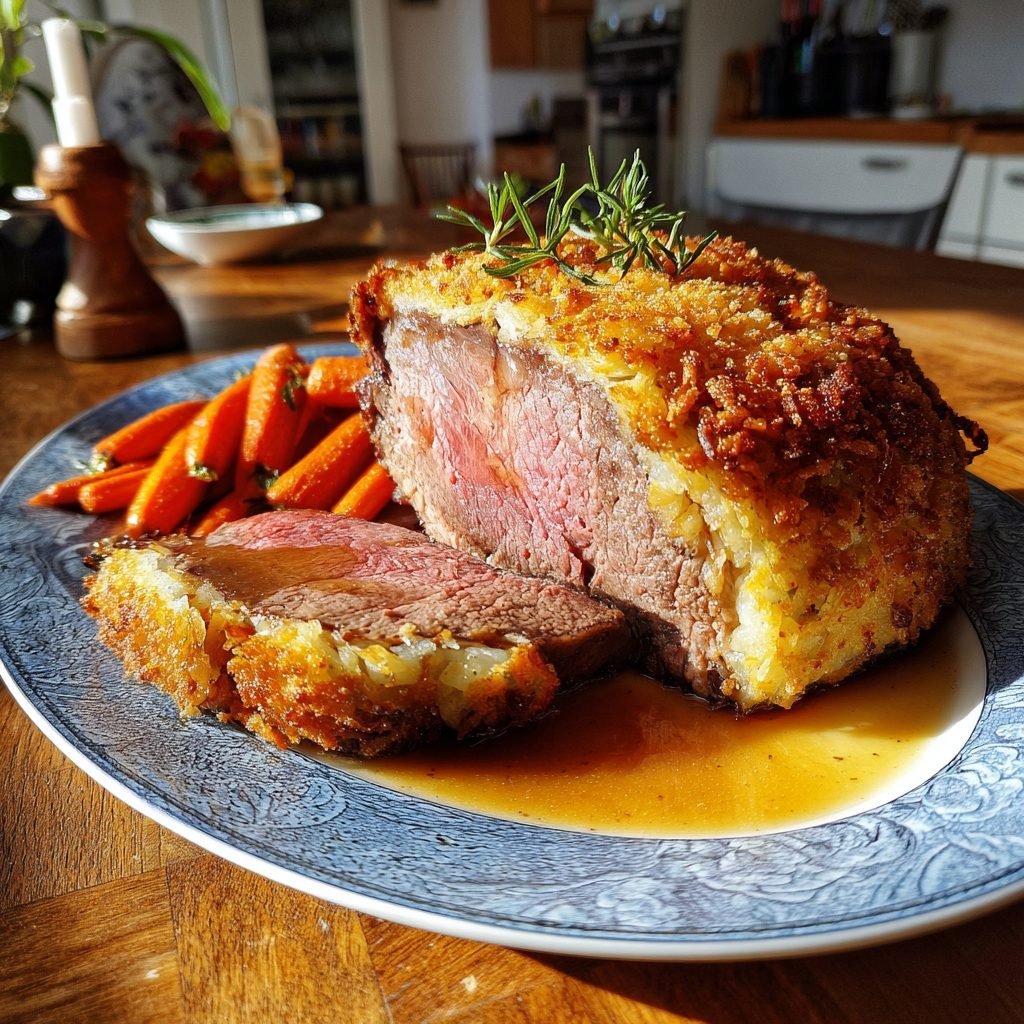 Krustenbraten vom Rind mit Kartoffel-Kruste