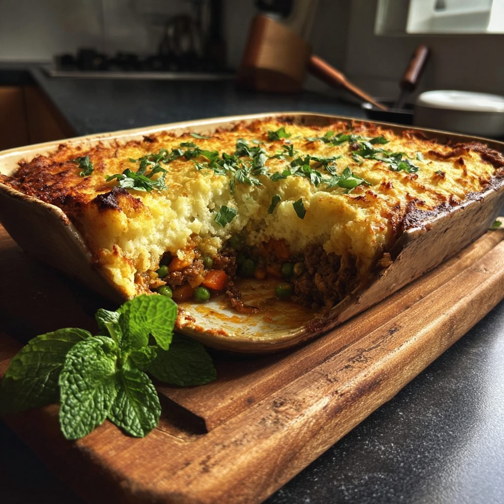 Lamm-Shepherd's Pie mit Erbsen-Minz-Stampf