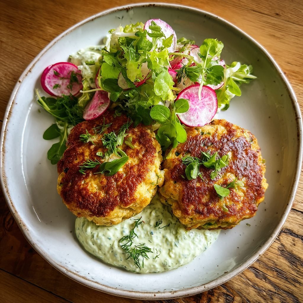 Lammfrikadellen mit Kräuterquark und Radieschensalat