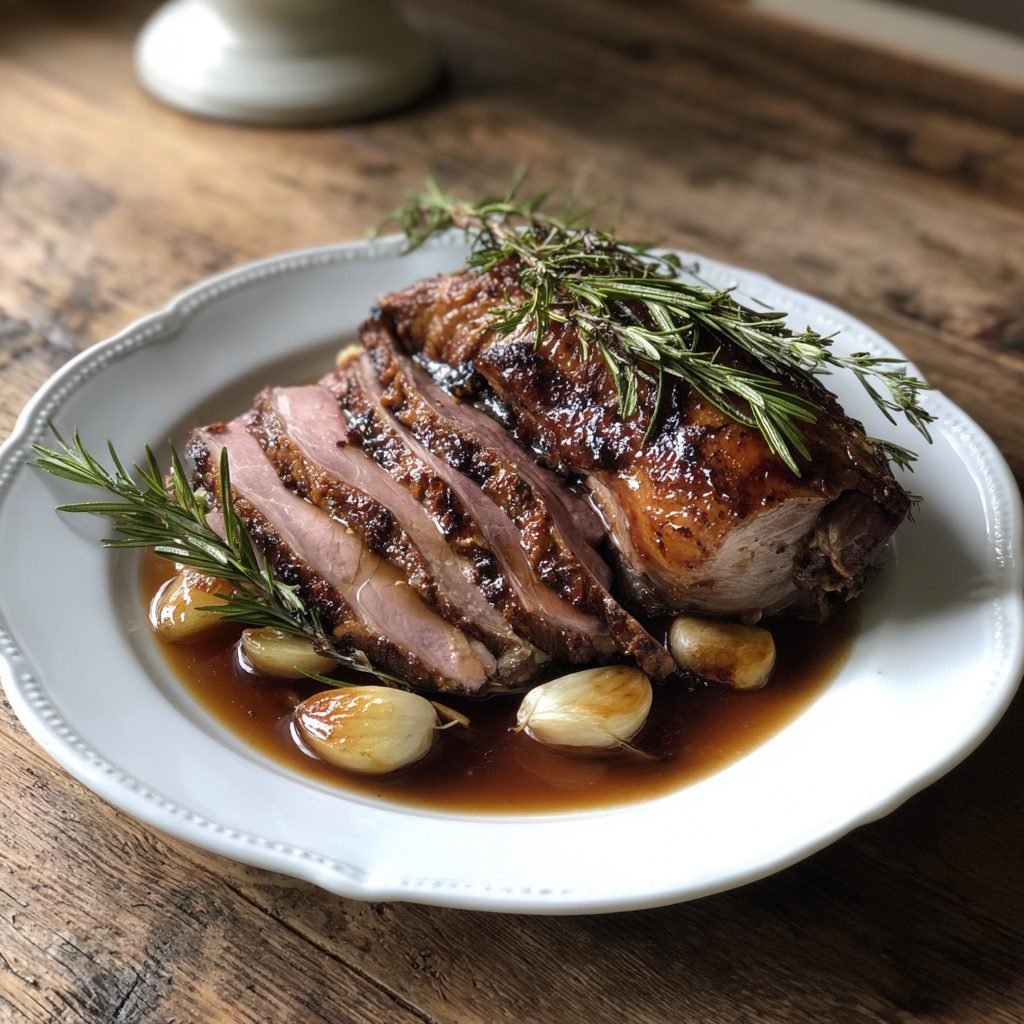 Lammkeule mit Rosmarin und Knoblauch