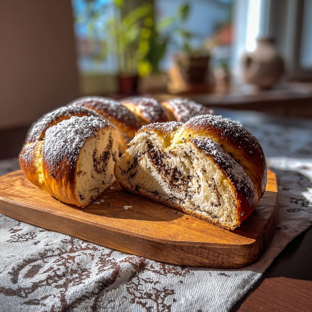 Mohnzopf mit Marzipanfüllung
