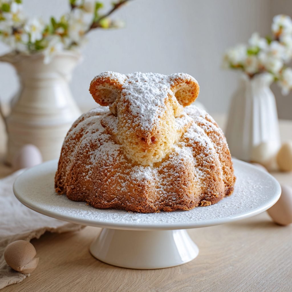 Osterlamm aus Quark-Öl-Teig mit Puderzucker