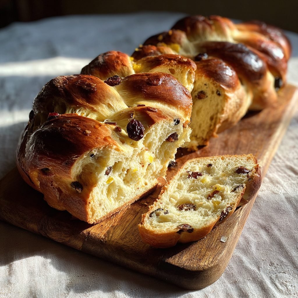 Osterzopf mit Schokostückchen und Orangenzesten