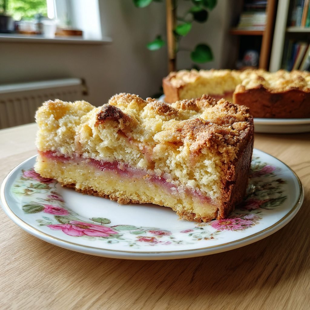 Rhabarber-Baiser-Kuchen mit knuspriger Haube
