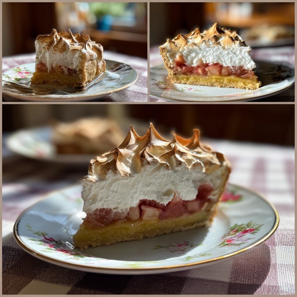 Rhabarberkuchen mit Baiserhaube