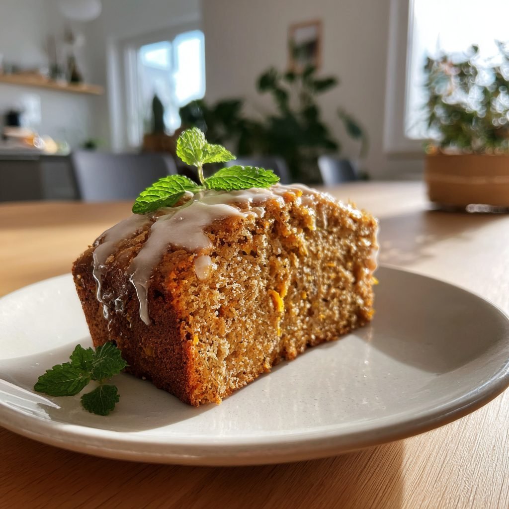 Saftiger Karotten-Haferflocken-Kuchen mit Honig-Zitronen-Glasur